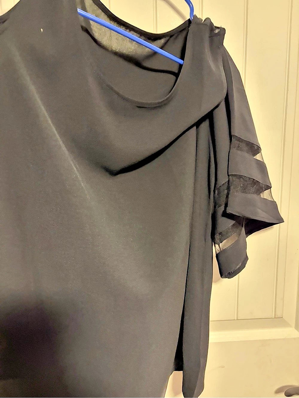 Black Layered Sleeve Blouse Like New